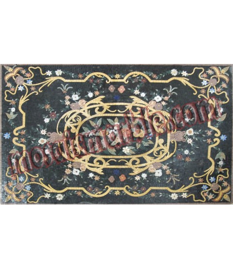 CR346 Colorful flowers on black background Mosaic