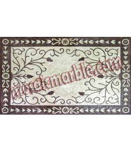 CR359 Dark brown & white elegant floral design Mosaic