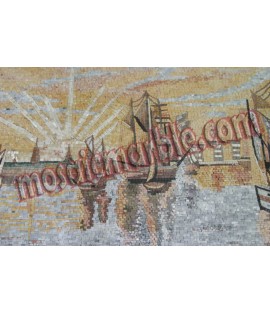 Beautiful Sunset & Ship  Mosaic