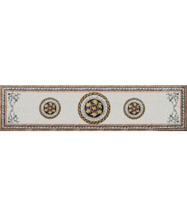 CR454 3 roman leaves medallions carpet Mosaic