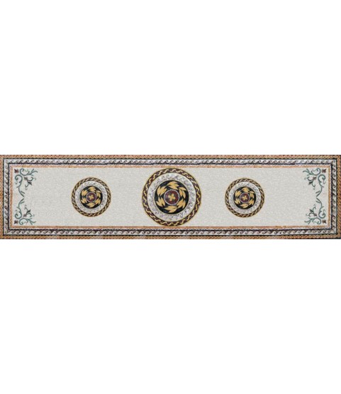 CR454 3 roman leaves medallions carpet Mosaic