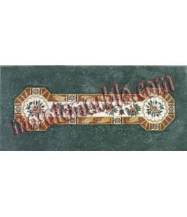 CR472 Artistic Floral Design on Dark Green  Mosaic