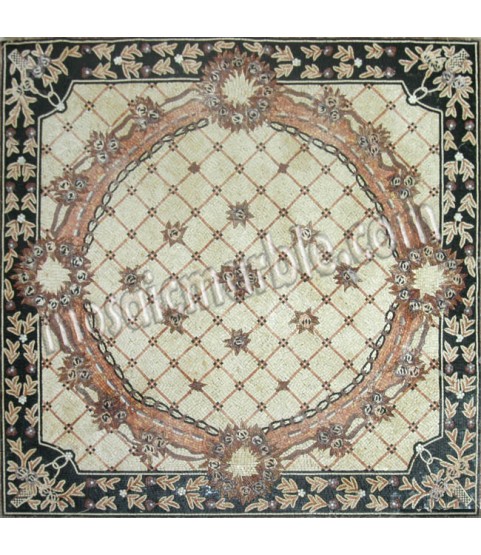 CR524 Square floral design carpet Mosaic