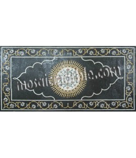 CR528 black gold & white elegant floral art Mosaic