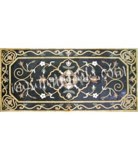 CR533 Black & gold elegant floral carpet Mosaic
