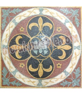 CR568 Colorful fleur de lys design square Mosaic