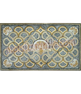 CR572 Elegant grey & gold sea shell carpet Mosaic