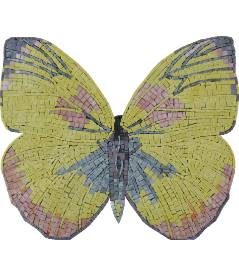 Beautiful Yellow Butterfly Kiss  Mosaic