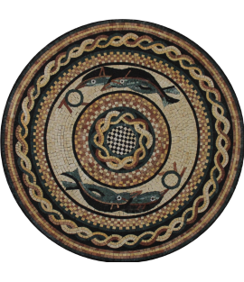 Dolphin Floor Mural circular Motif Mosaic