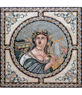FG114 Roman Music Godess Mosaic