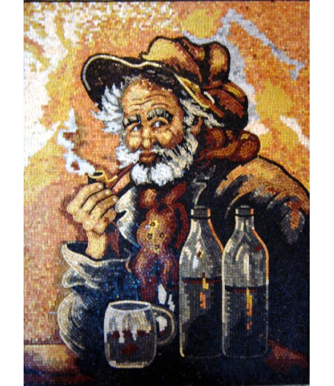 Tobacco Pipe and Beer Mosaic