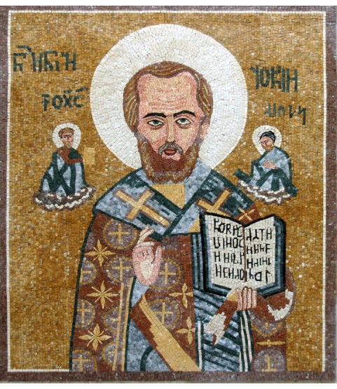 Saint Nicholas of Myra Byzantine Mosaic