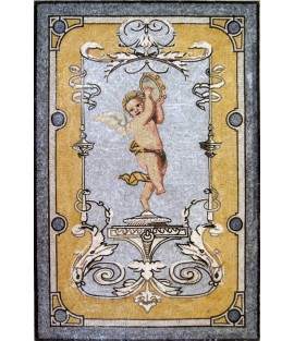 Angel with Tambourine Blue & Yellow Religious Mosaic
