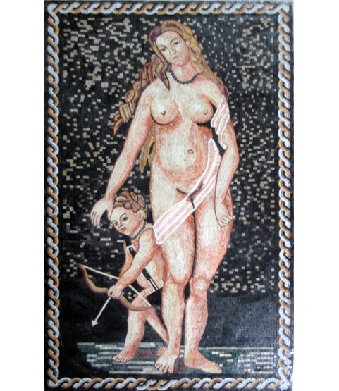 Nude Venus and Cherub Mosaic