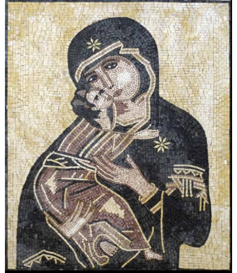 Virgin Mary & Baby Jesus Wall Mosaic