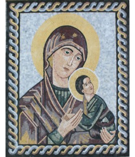 Blessed Virgin Mary with Baby Jesus Religious Mosaic