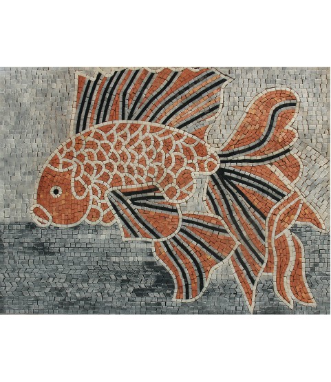 Mosaic Fish Pool Decorative Tile