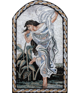 Forest Goddess Dance Arched Mosaic Mural