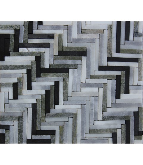 Diagonal Herringbone Pattern Mosaic