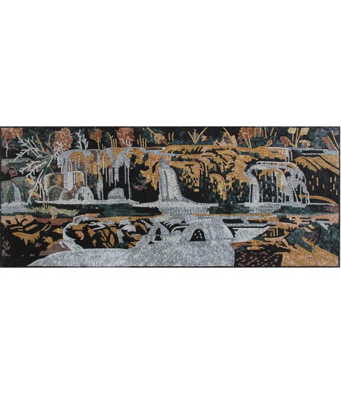 Waterfall Horizontal Mosaic Wall Mural
