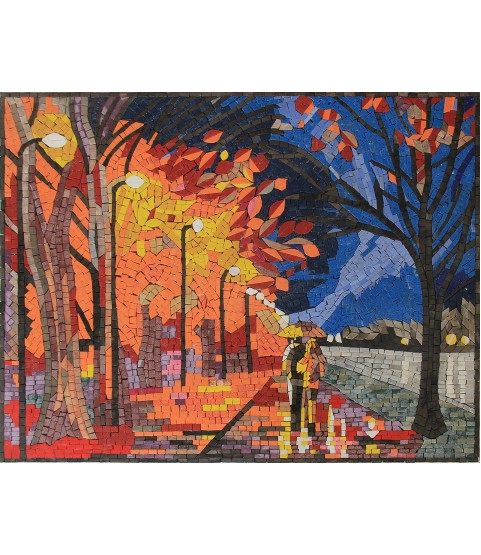 A Walk by The Park Mosaic Painting Art