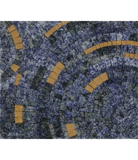 Azul Bahia With Dark Yellow Mosaic