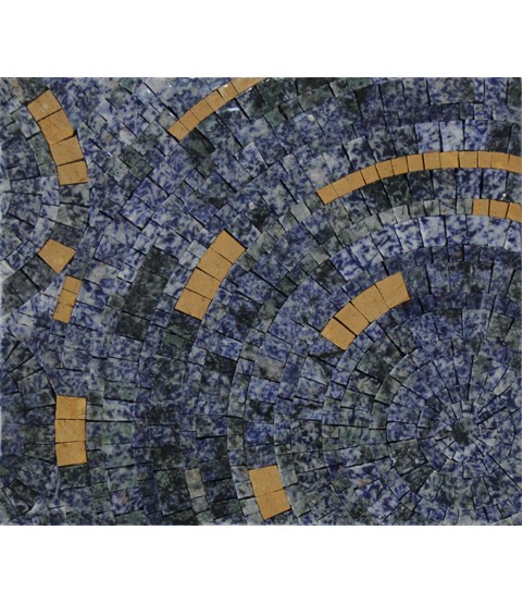 Azul Bahia With Dark Yellow Mosaic