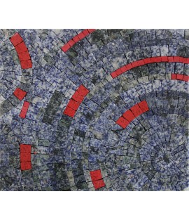 Azul Bahia With Synthetic Red Mosaic