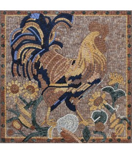 Rooster and Sun Flowers Kitchen Mosaic
