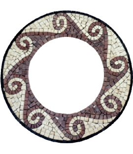 Brick Waves Round Mirror Mosaic