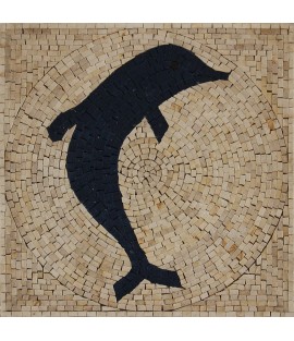 Fish square blue dolphin for the pool Mosaic