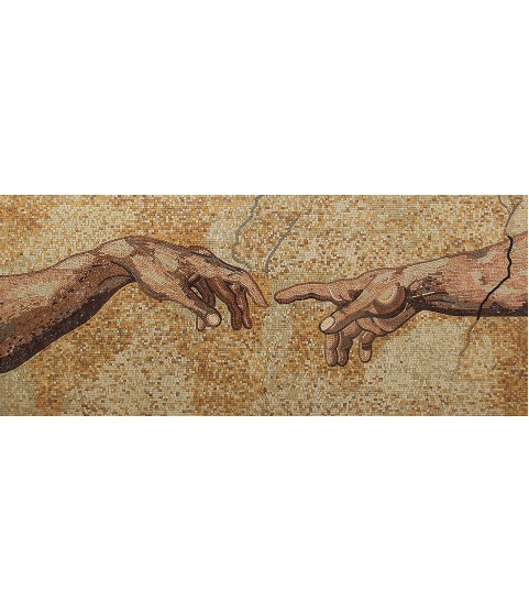The Creation of Adam Detail Mosaic Wall Art