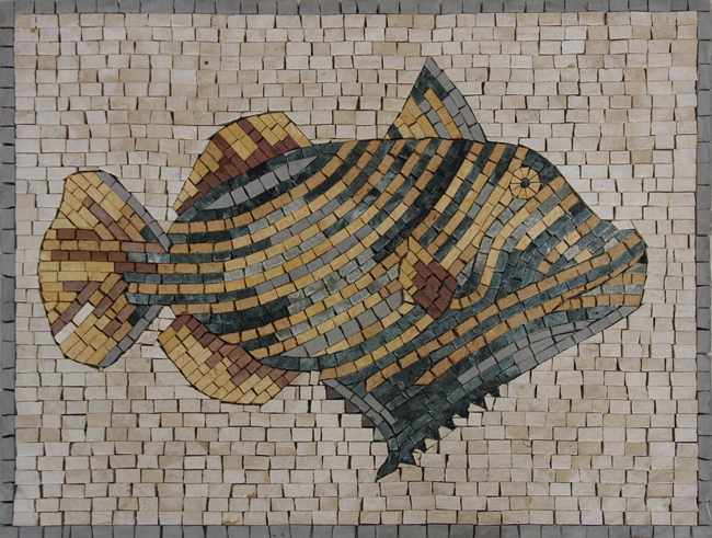 Striped Fish Wall or Pool Mosaic