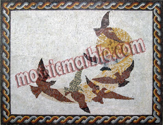 Morning Birds Framed Mosaic