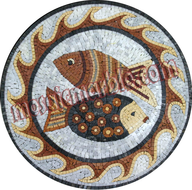 AN610 Fish medallion Mosaic