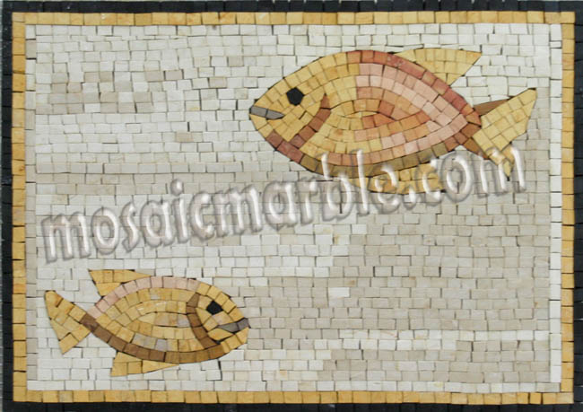 AN677 Mother & baby gold fish Mosaic