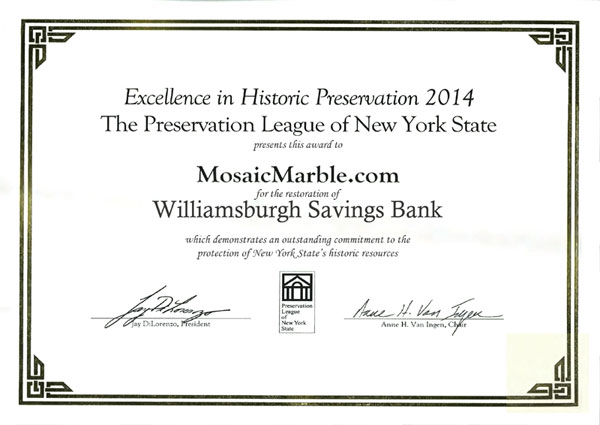 mosaic-marble-williamsburgh-award