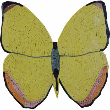 Yellow Butterfly Nature Garden Mosaic