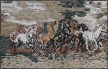 Horses Running Tile Art  Mosaic