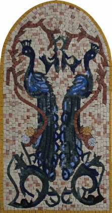 Peacock arched twins Mosaic