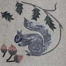 AN1149 Squirrel with Acorn Mosaic