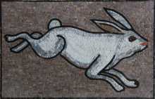 AN124 White jumping rabbit Mosaic