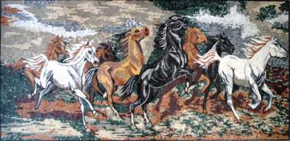 AN183 Rectangular galloping horses Mosaic