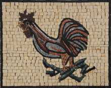 AN1839 Crazy Cute Rooster Kitchen Backsplash  Mosaic