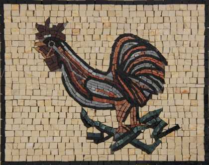 AN1839 Crazy Cute Rooster Kitchen Backsplash  Mosaic