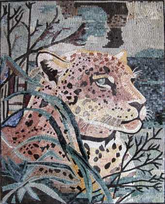AN185 Leopard Head  Mosaic