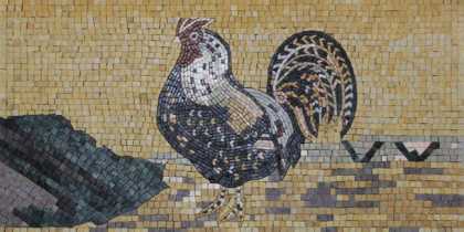 AN228 Majestic rooster golden Mosaic