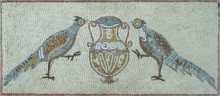 AN262 Central Vase with Peacock Mosaic