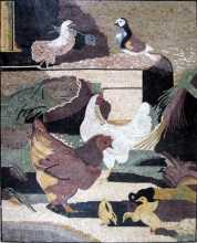 Chicken Coop Hen House Mosaic