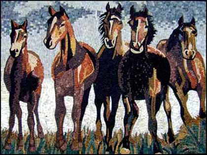 AN311 Beautiful horse group Mosaic